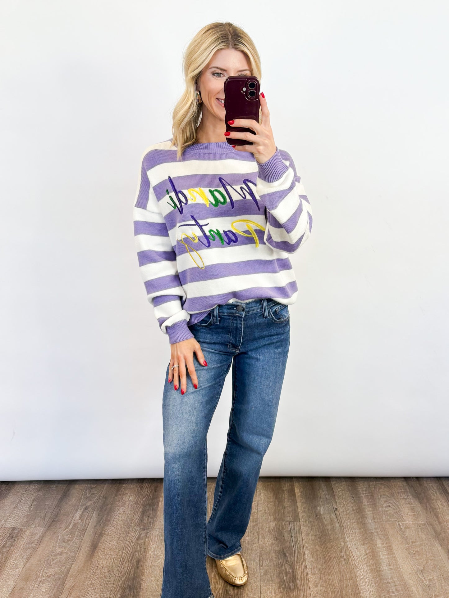 Mardi Party Stripe Sweater