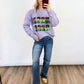 Mardi Gras Sequin Knit Sweater