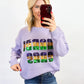 Mardi Gras Sequin Knit Sweater