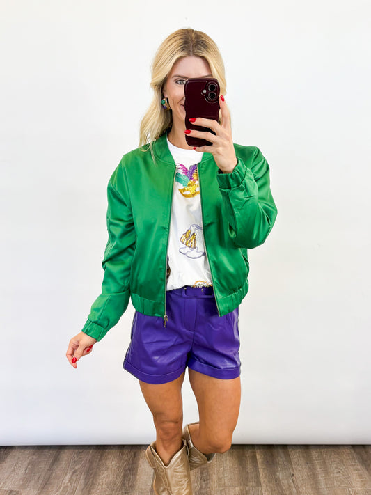 Parade Ready Faux Leather Shorts