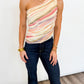 Sunset Striped One Shoulder Top