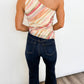 Sunset Striped One Shoulder Top
