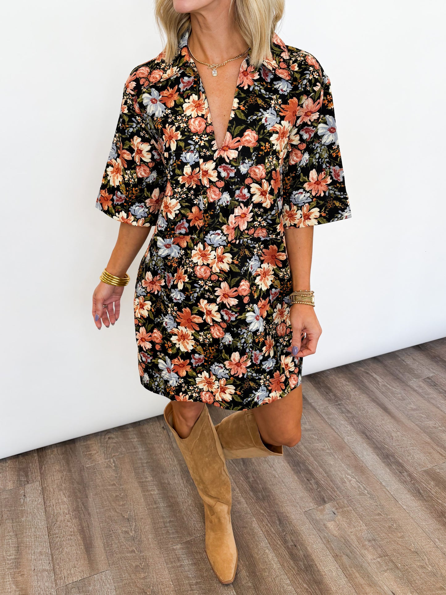Autumn Bloom Shift Dress