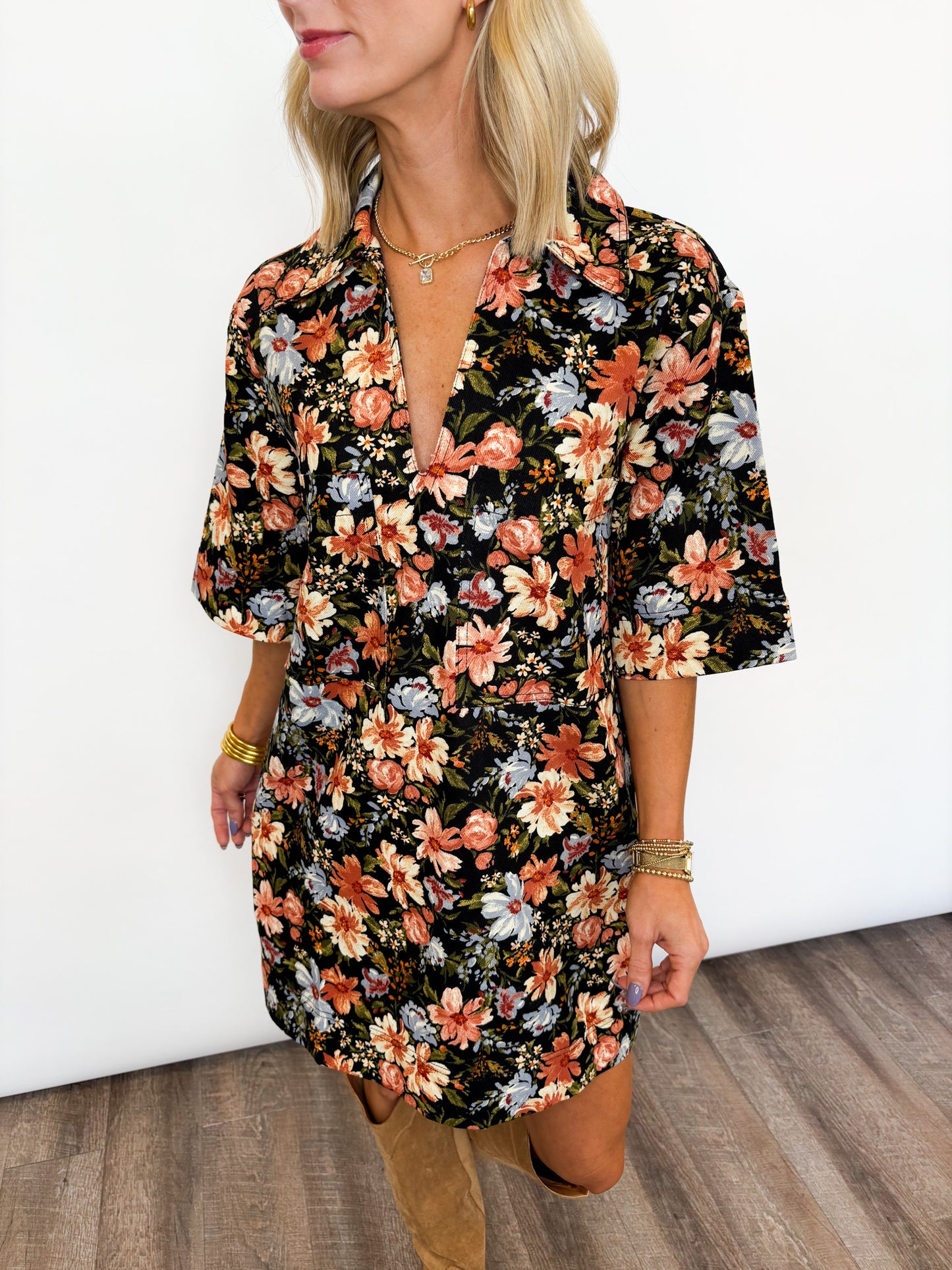 Autumn Bloom Shift Dress