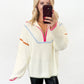 Playful Pop Half-Zip Sweater