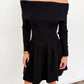 Twilight Aura Off-The-Shoulder Knit Dress