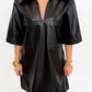 Midnight Edge Faux Leather Dress