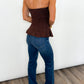 Sweetheart Ribbed Peplum Top - 2 COLORS