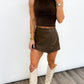City Nights Faux Leather Skort - 2 COLORS