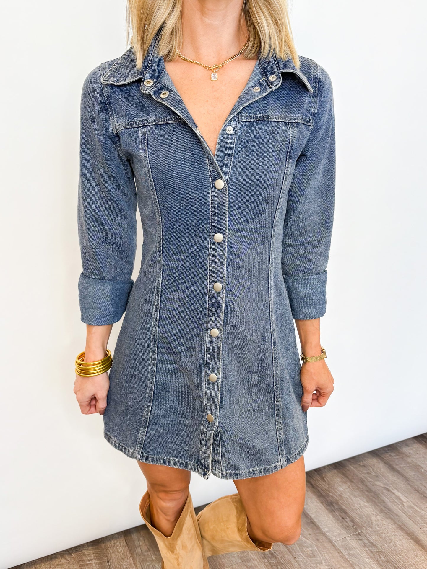 Buttoned Up Denim Dress