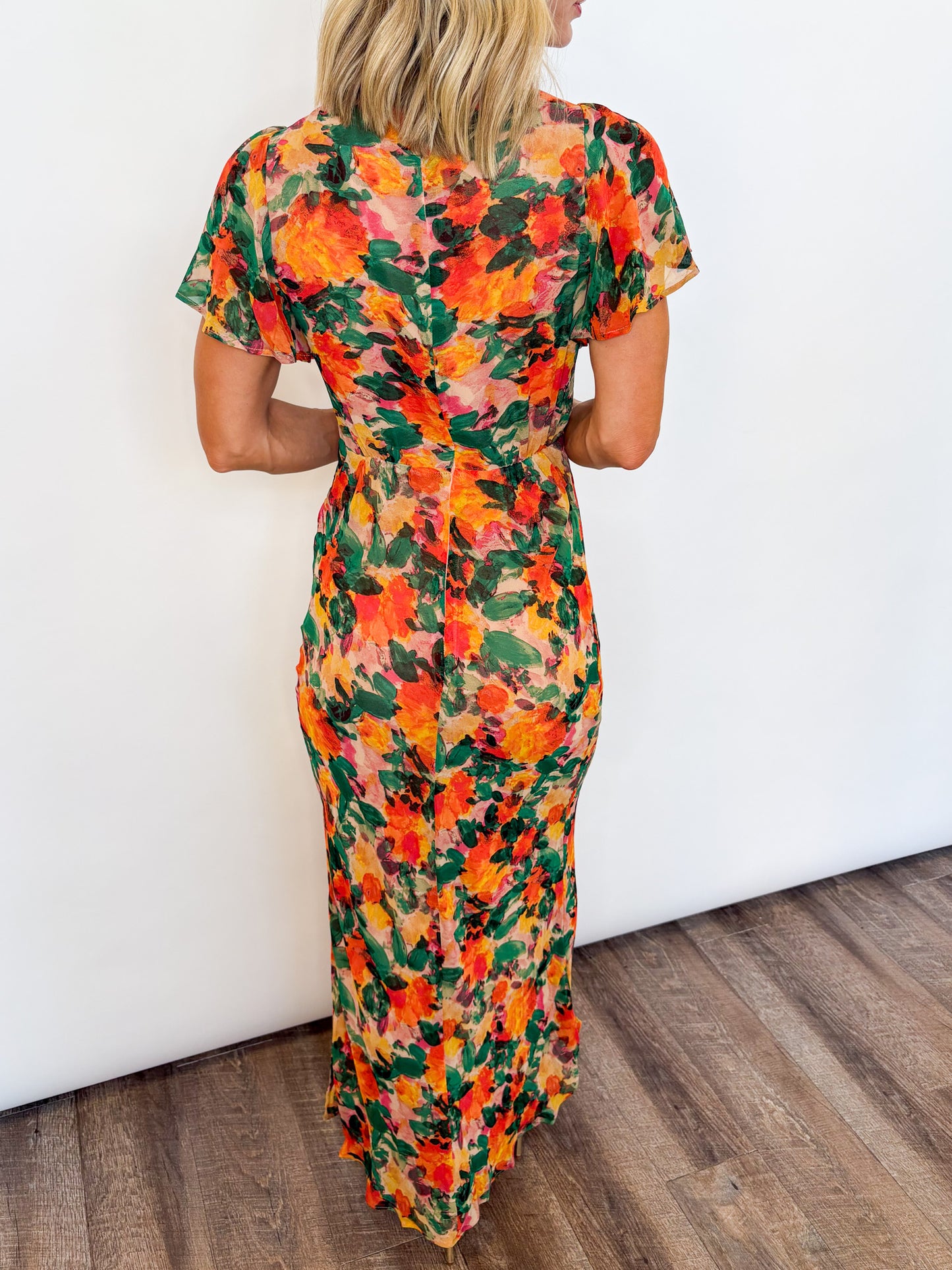 Autumn Glow Floral Maxi Dress