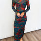 Midnight Bloom Mesh Maxi Dress
