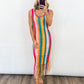 Sunset Stripe Crochet Midi Dress