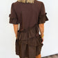 Mocha Ruffle Shift Dress