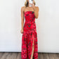 Scarlet Garden Strapless Maxi Dress