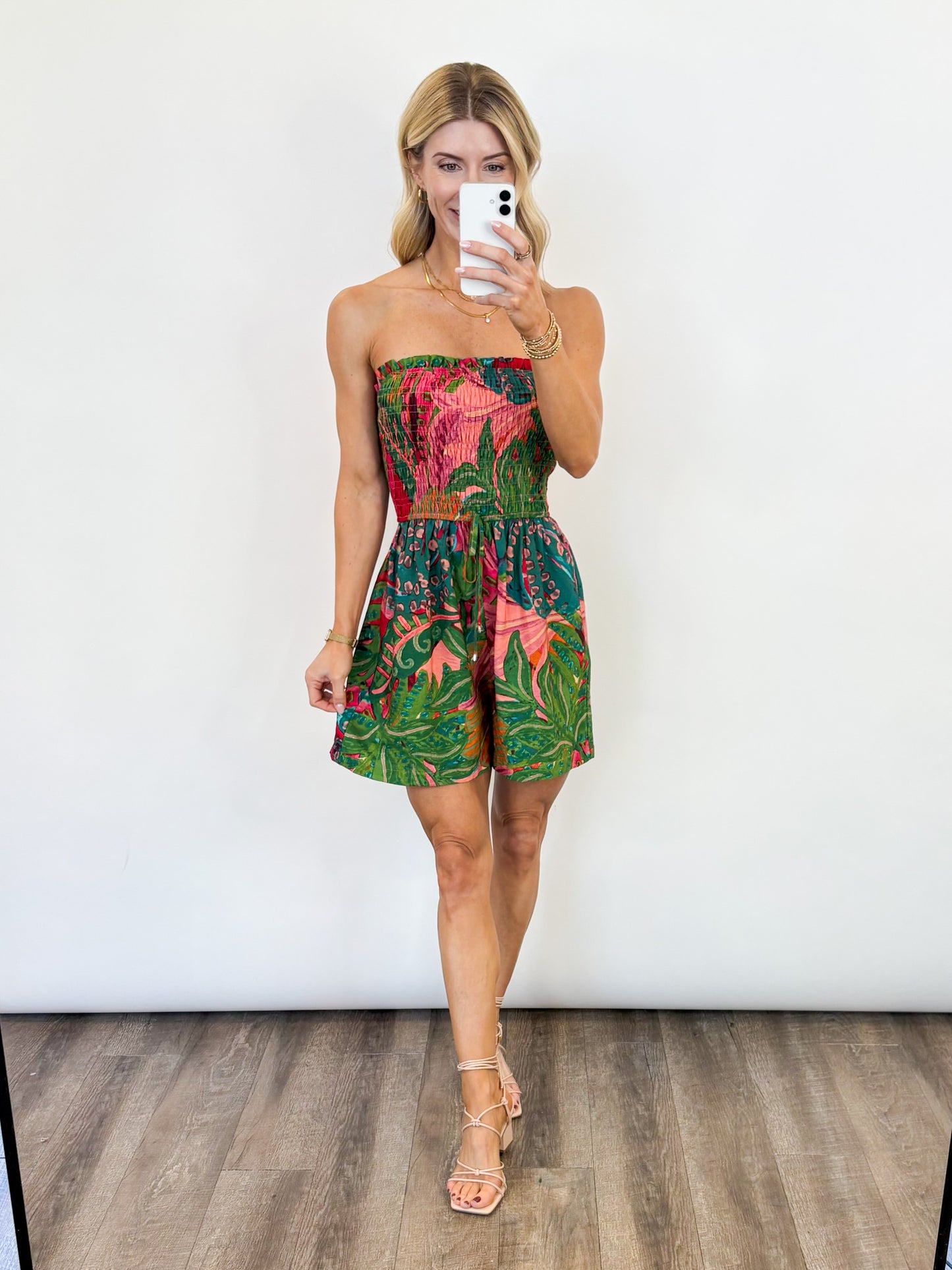 Tropic Escape Smocked Romper