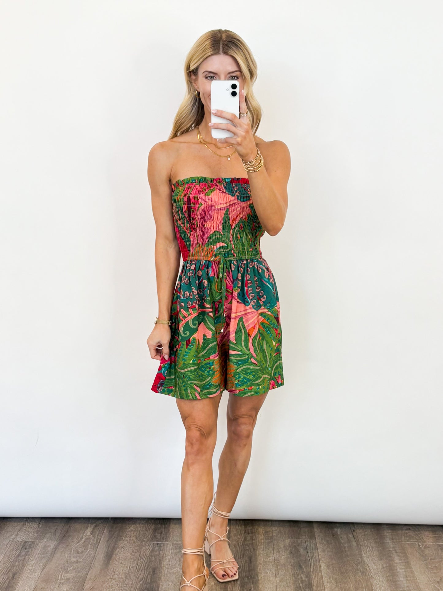 Tropic Escape Smocked Romper