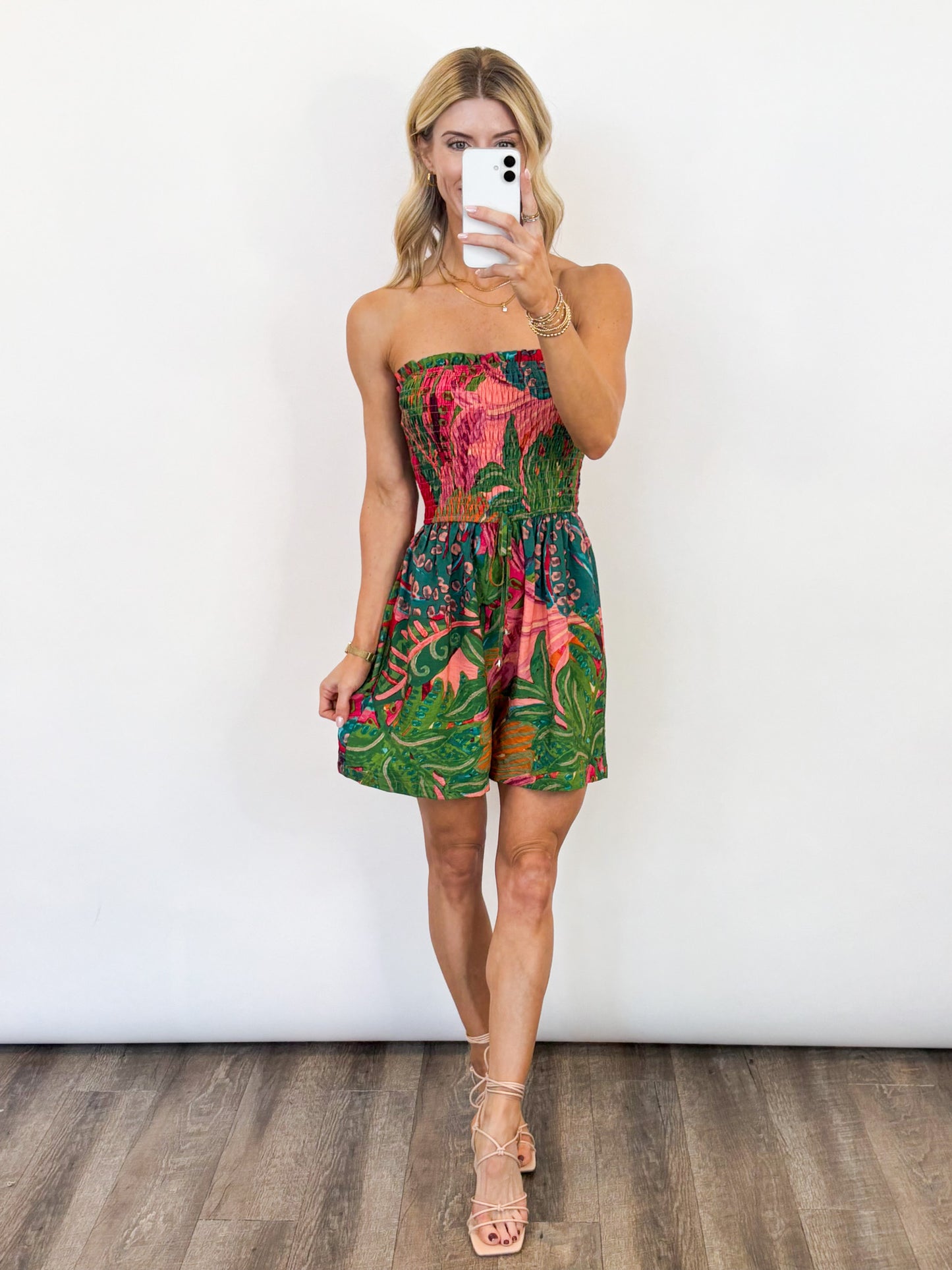 Tropic Escape Smocked Romper