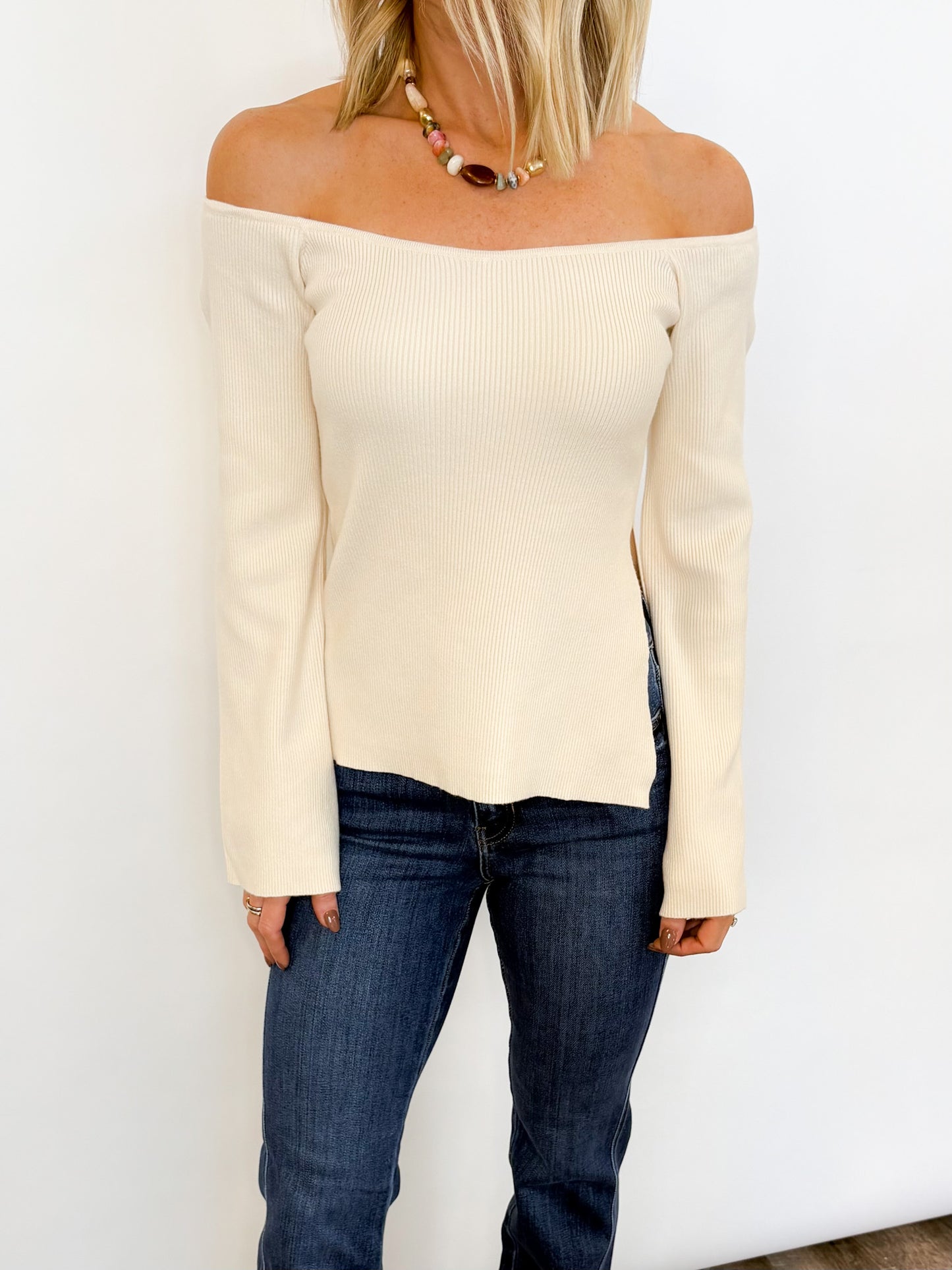 Ivory Twist Knit Top