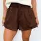 Faux Suede Chic Shorts – Brown