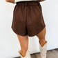 Faux Suede Chic Shorts – Brown