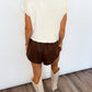 Faux Suede Chic Shorts – Brown