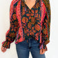 Boho Bloom Button-Up Blouse