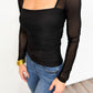Midnight Mesh Ruched Top