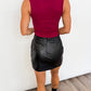 Sleek Faux Leather Skirt - BLACK