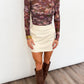 Sleek Faux Leather Skirt - IVORY