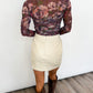 Sleek Faux Leather Skirt - IVORY