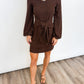 Mocha Tie-Front Knit Dress