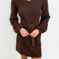 Mocha Tie-Front Knit Dress