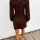 Mocha Tie-Front Knit Dress