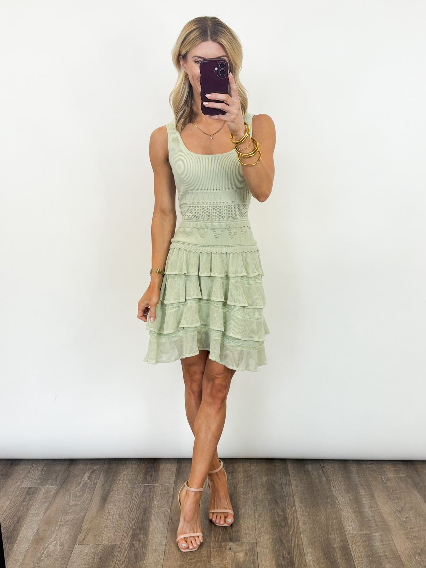 Sage Meadow Tiered Knit Dress
