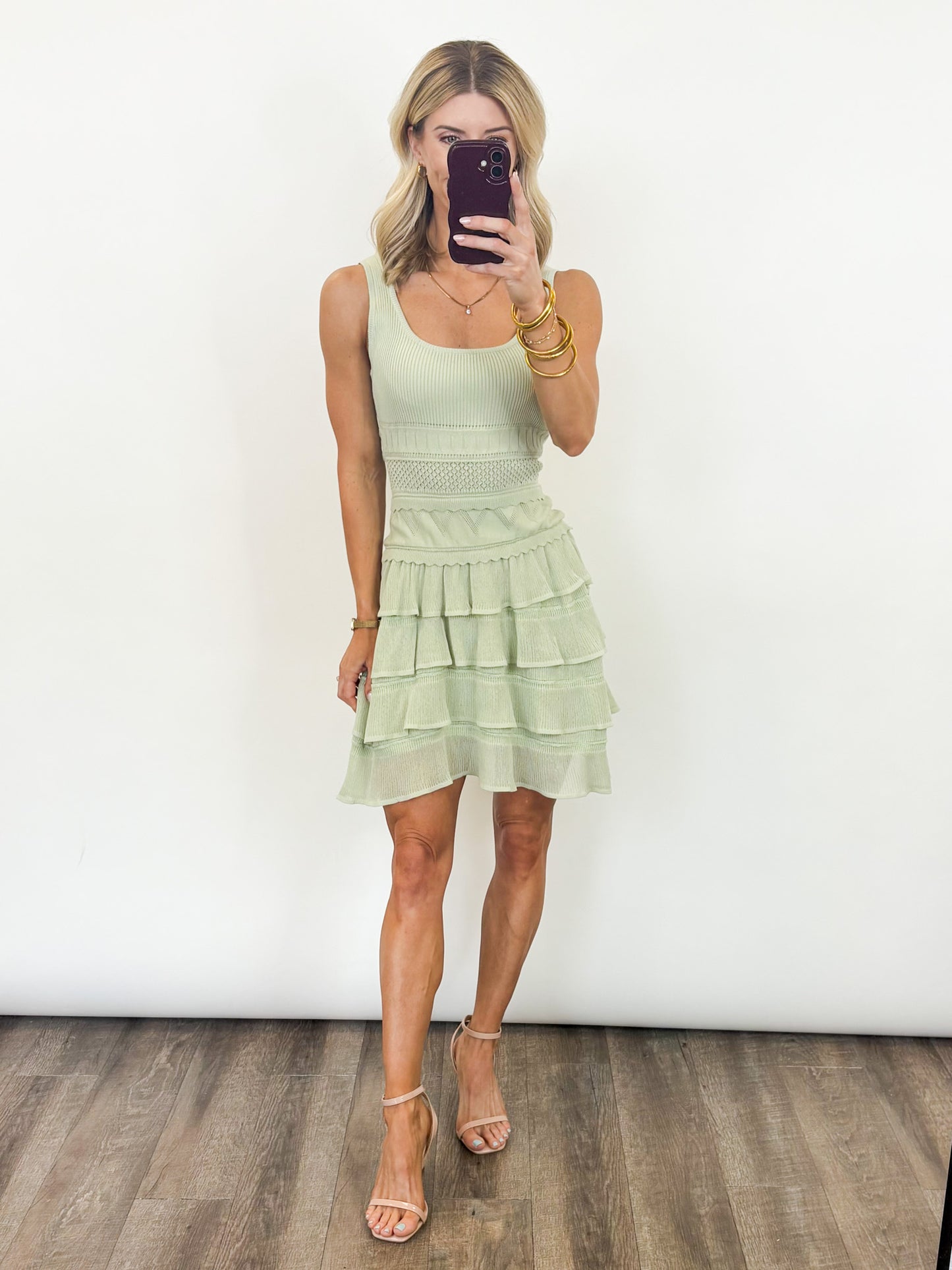 Sage Meadow Tiered Knit Dress