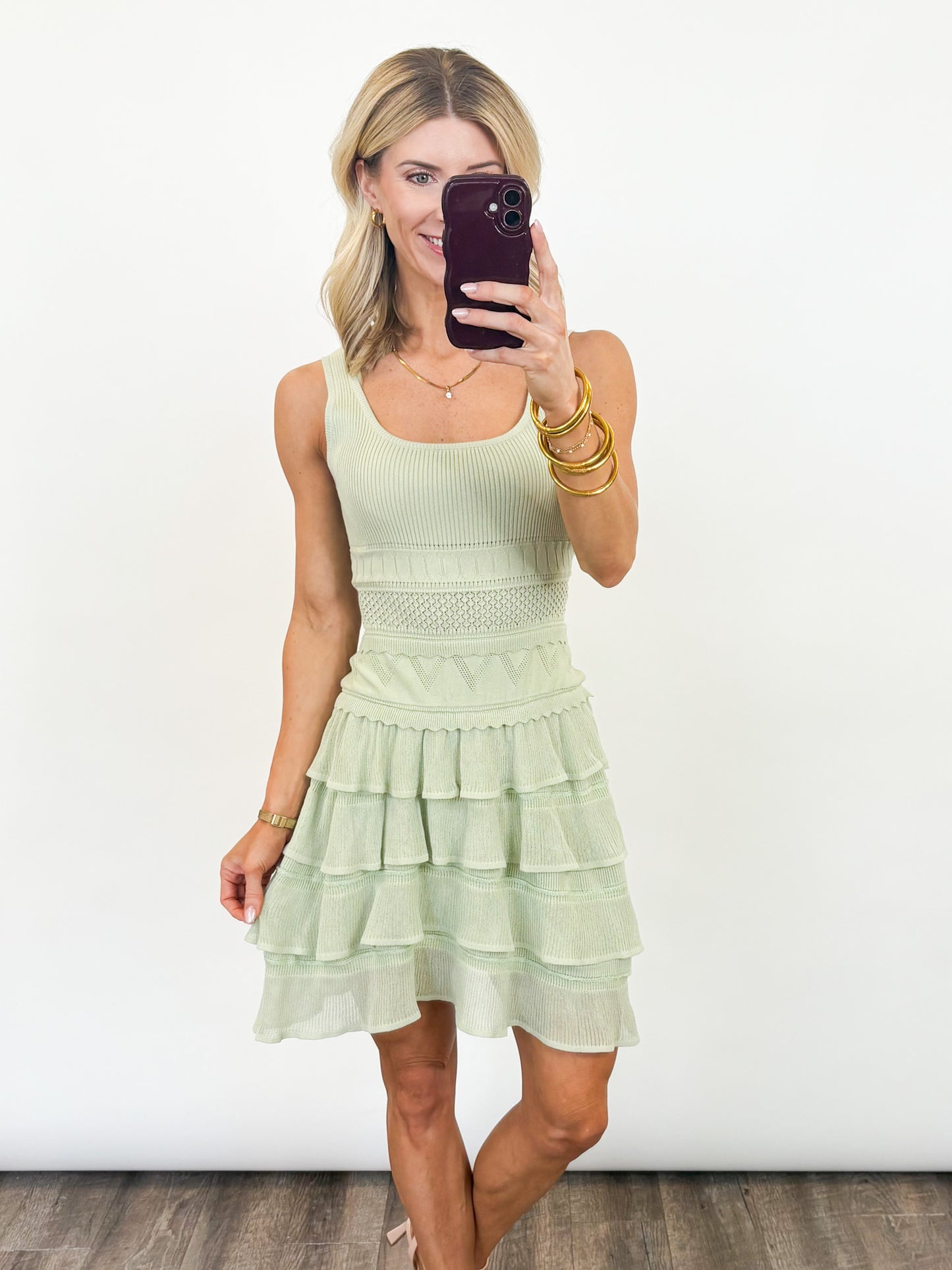 Sage Meadow Tiered Knit Dress