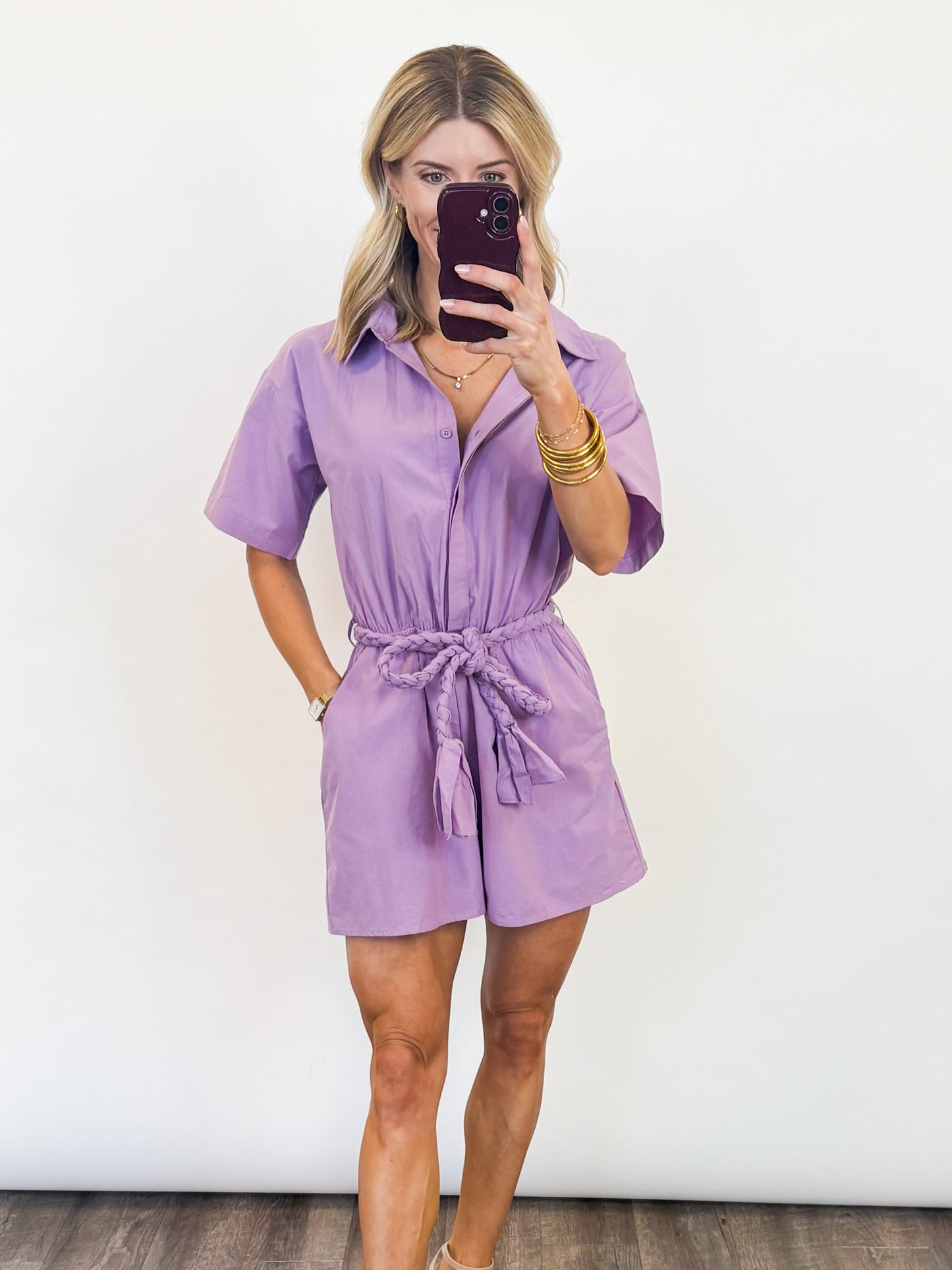Lilac Lane Tie-Waist Romper