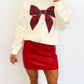 Mistletoe Mini Faux Leather Skirt