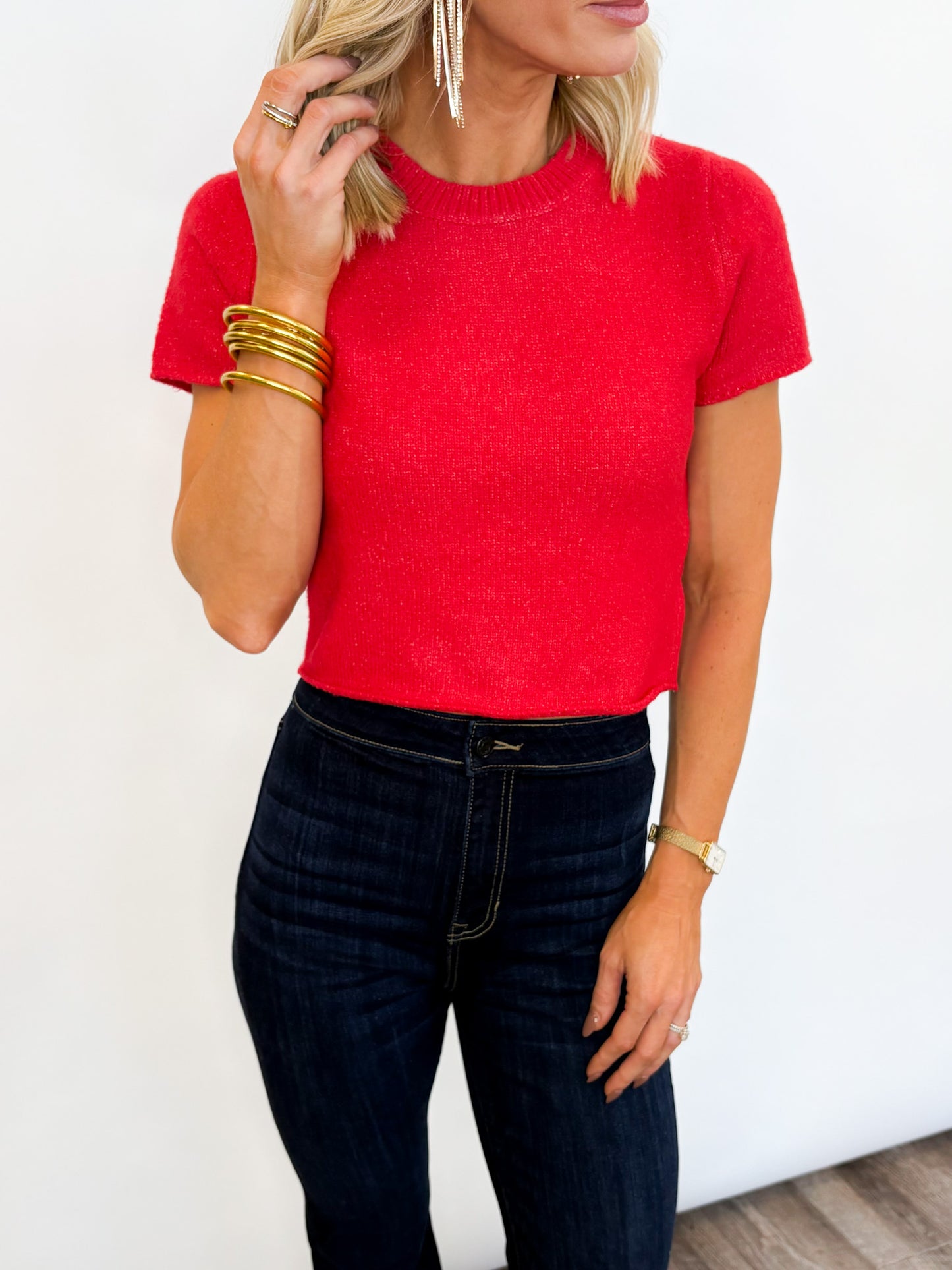 Holiday Knit Cropped Sweater