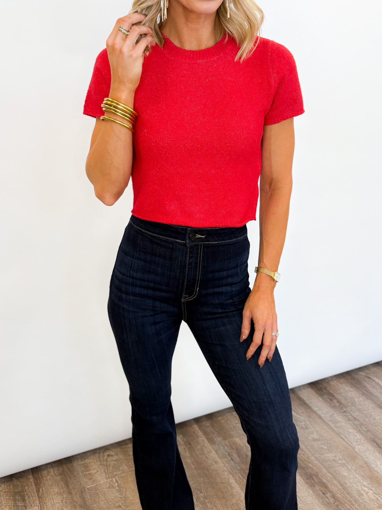 Holiday Knit Cropped Sweater