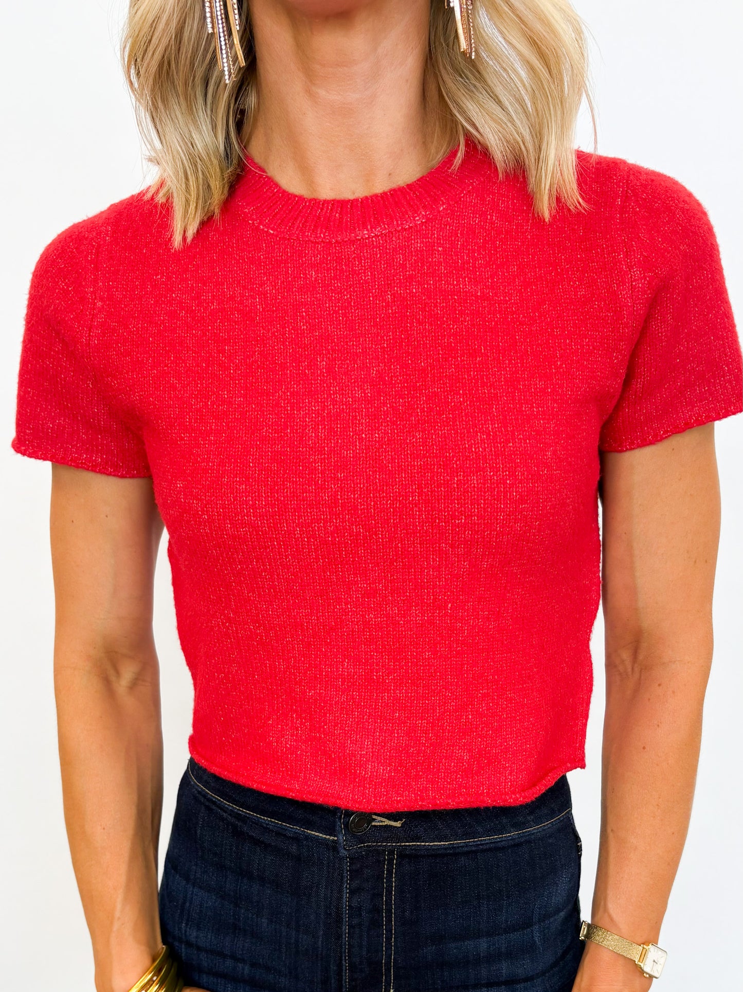Holiday Knit Cropped Sweater