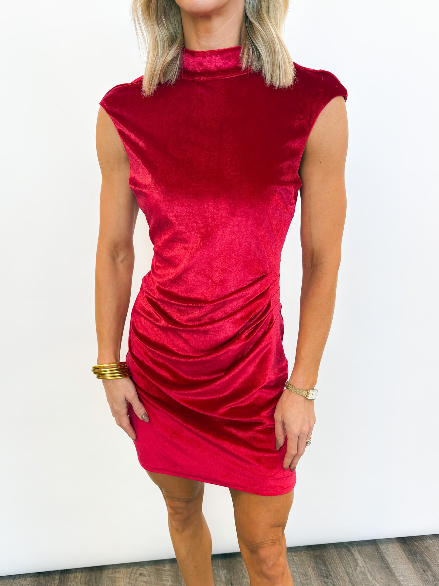 Velvet Holiday Dress - RED