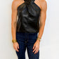 After Dark Faux Leather Top