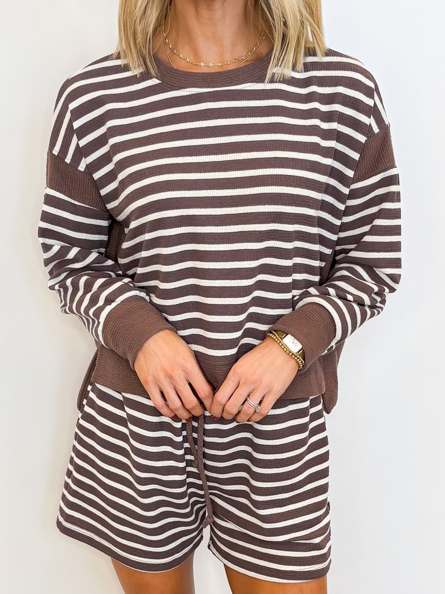Warm Latte Stripe Set
