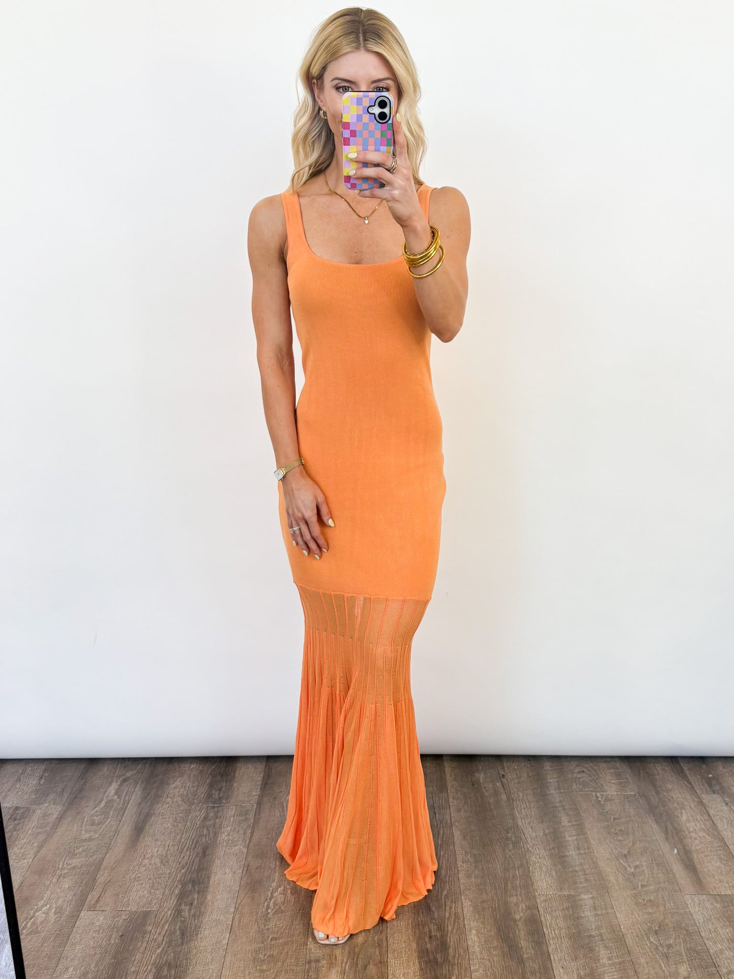 Sunset Glow Knit Maxi Dress
