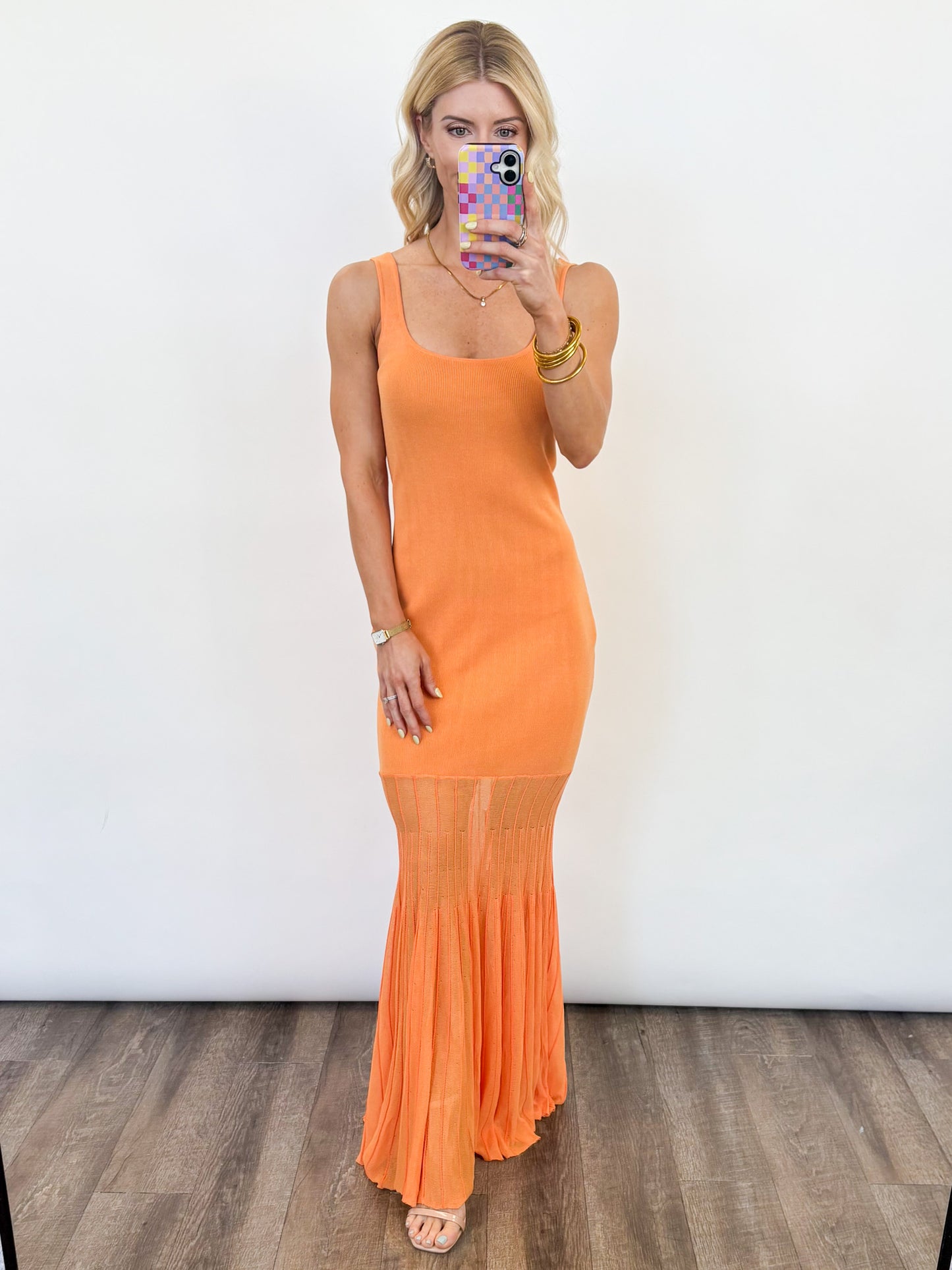 Sunset Glow Knit Maxi Dress