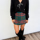 Mistletoe Plaid Skort - GREEN