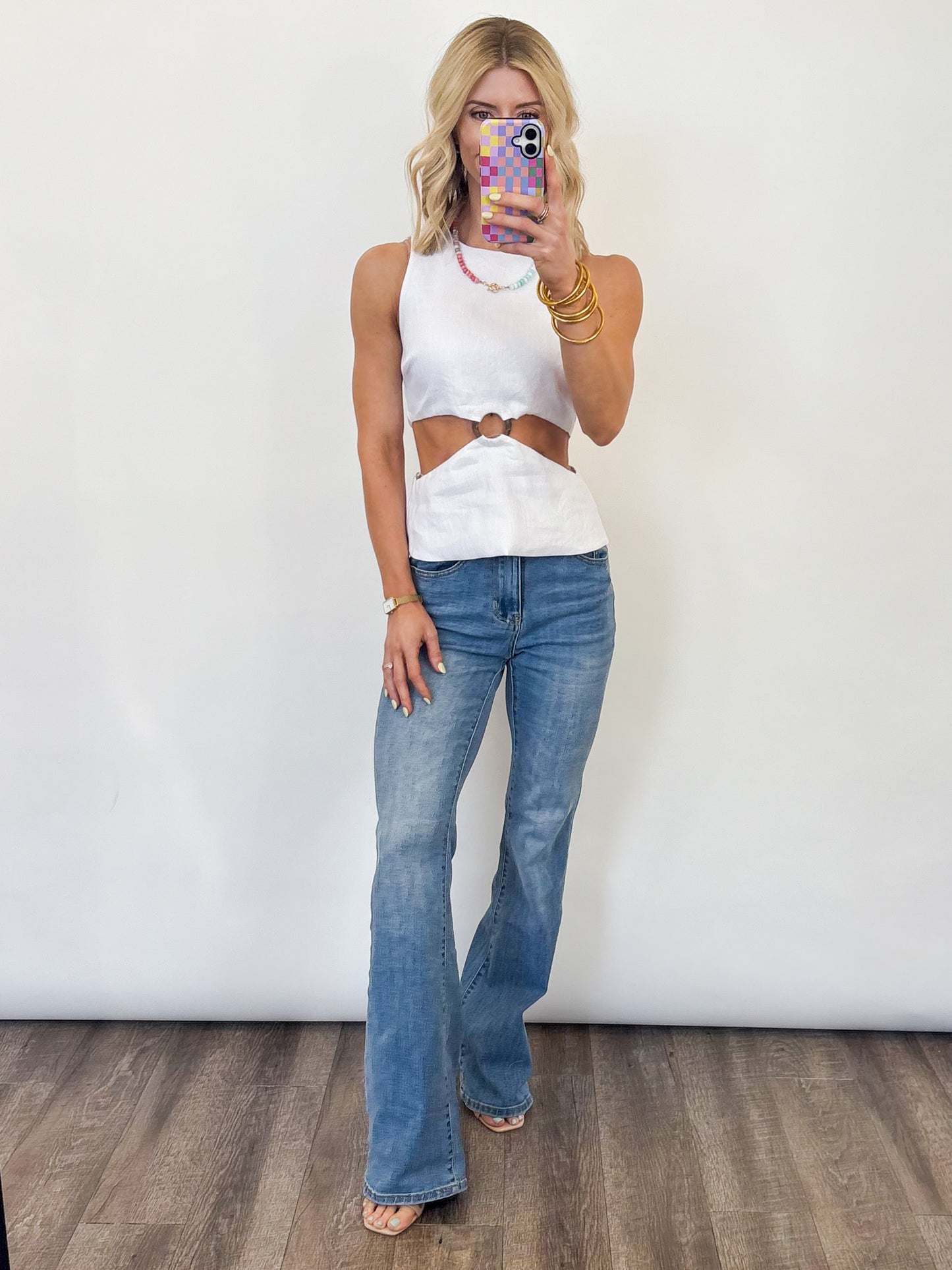 Sunlit Circle Linen Top - 2 COLORS