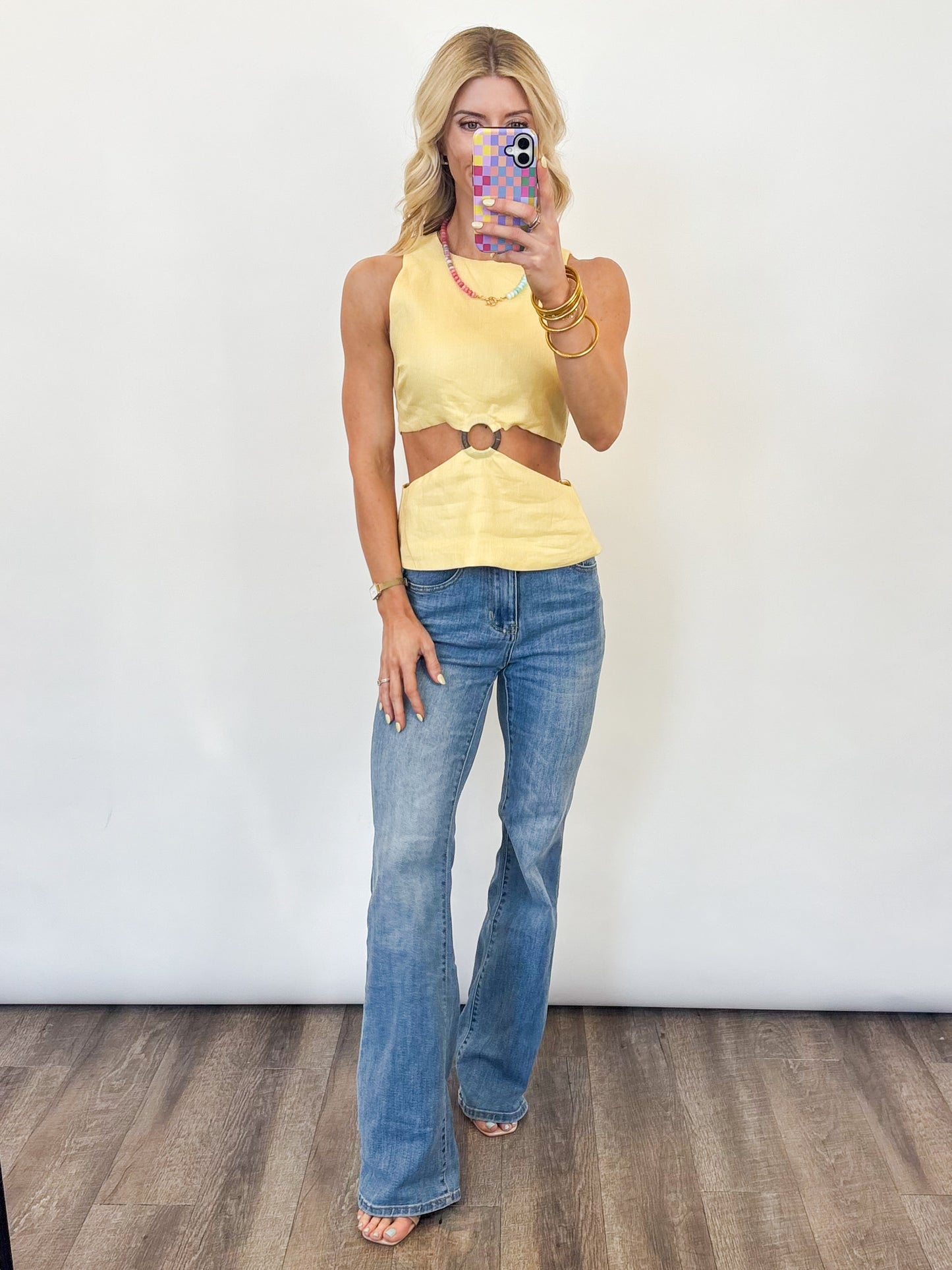 Sunlit Circle Linen Top - 2 COLORS